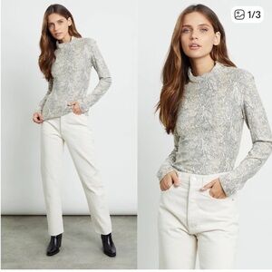 Rails Snakeskin Print Long Sleeve Top